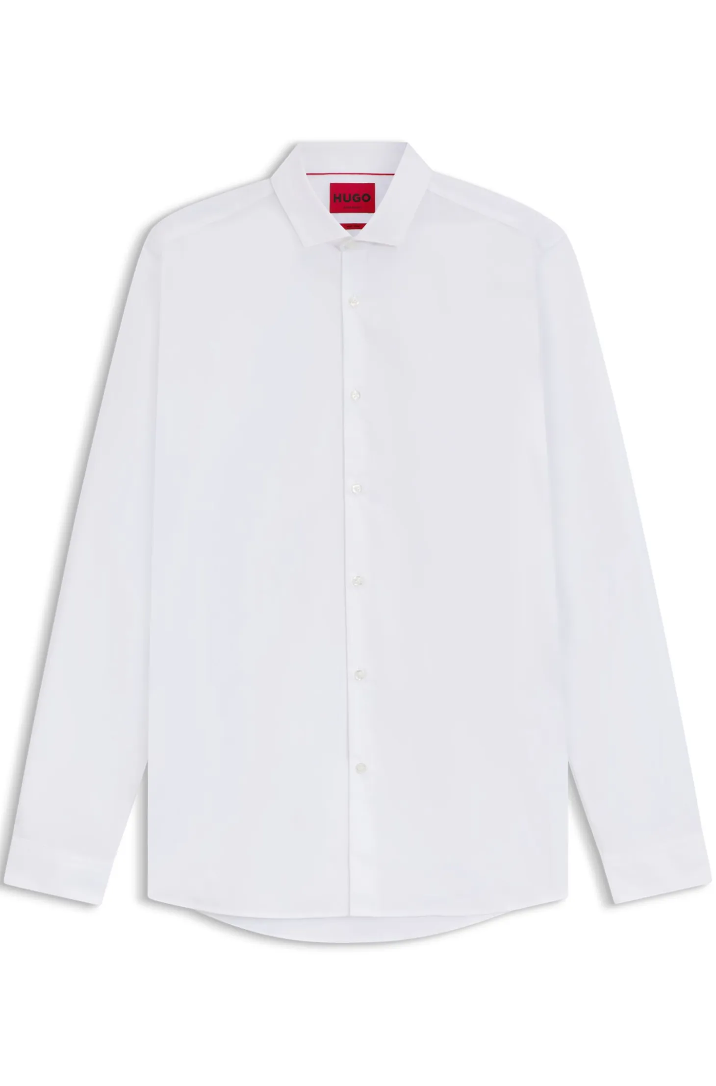 Extra-slim-fit shirt in cotton poplin with spread collar