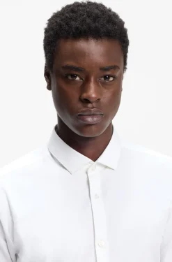 Extra-slim-fit shirt in cotton poplin with spread collar