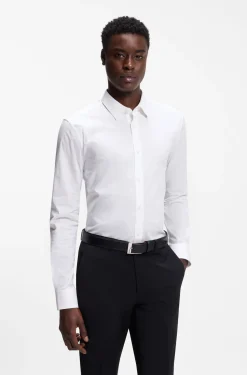 Extra-slim-fit shirt in stretch-cotton poplin