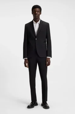 Extra-slim-fit shirt in stretch-cotton canvas