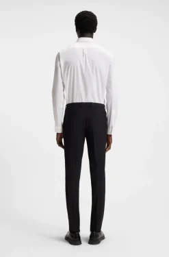Extra-slim-fit shirt in stretch-cotton canvas