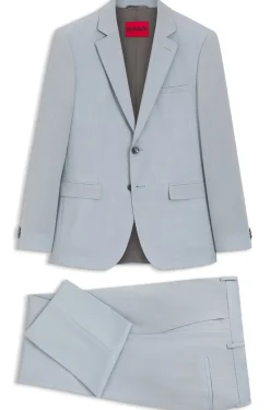Extra-slim-fit suit in wool-blend poplin
