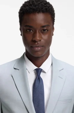 Extra-slim-fit suit in wool-blend poplin