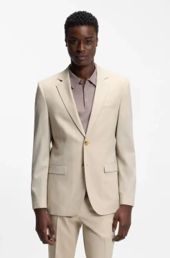 Extra-slim-fit suit in wool-blend poplin