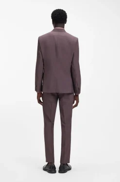 Extra-slim-fit suit in wool-blend poplin