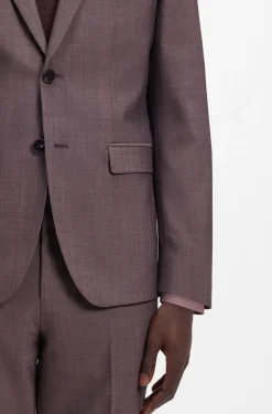 Extra-slim-fit suit in wool-blend poplin