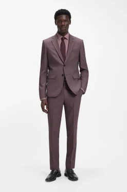 Extra-slim-fit suit in wool-blend poplin