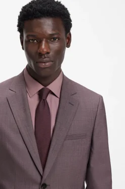 Extra-slim-fit suit in wool-blend poplin