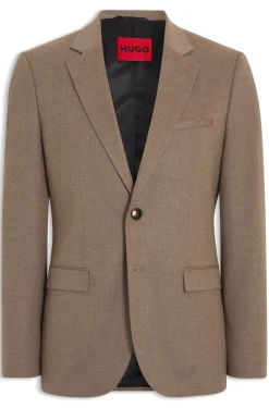Extra-slim-fit suit jacket in melange flannel