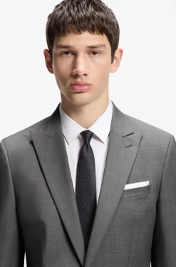 Extra-slim-fit suit jacket in virgin-wool dobby