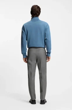 Extra-slim-fit trousers in virgin-wool dobby