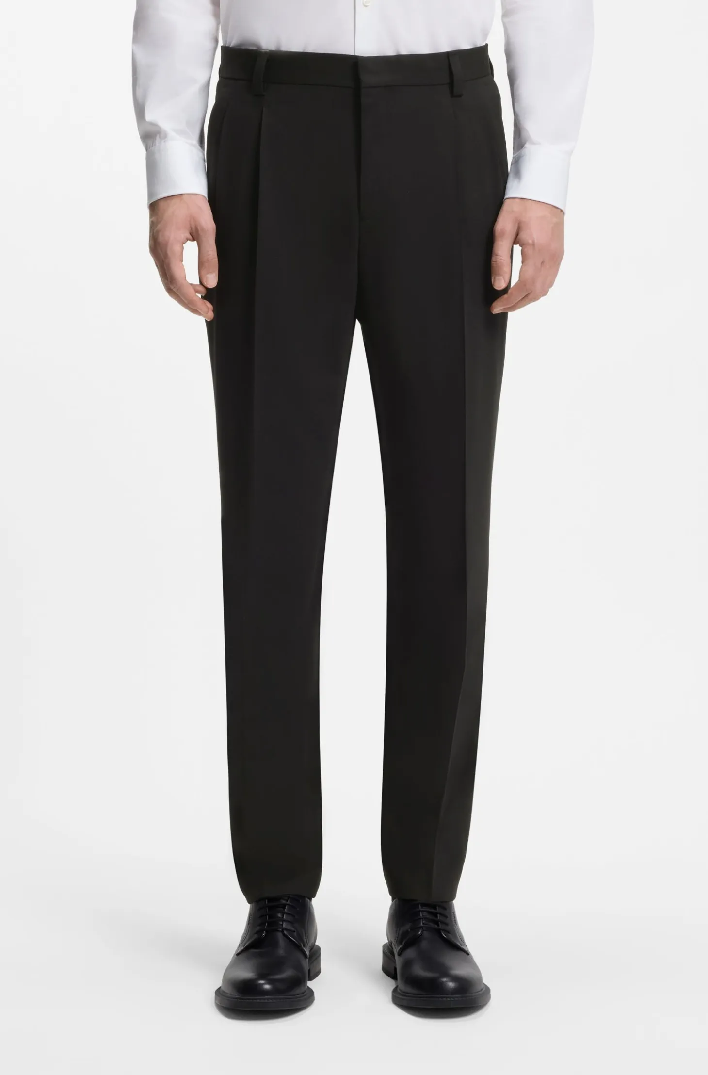 Extra-slim-fit trousers in wool-blend twill