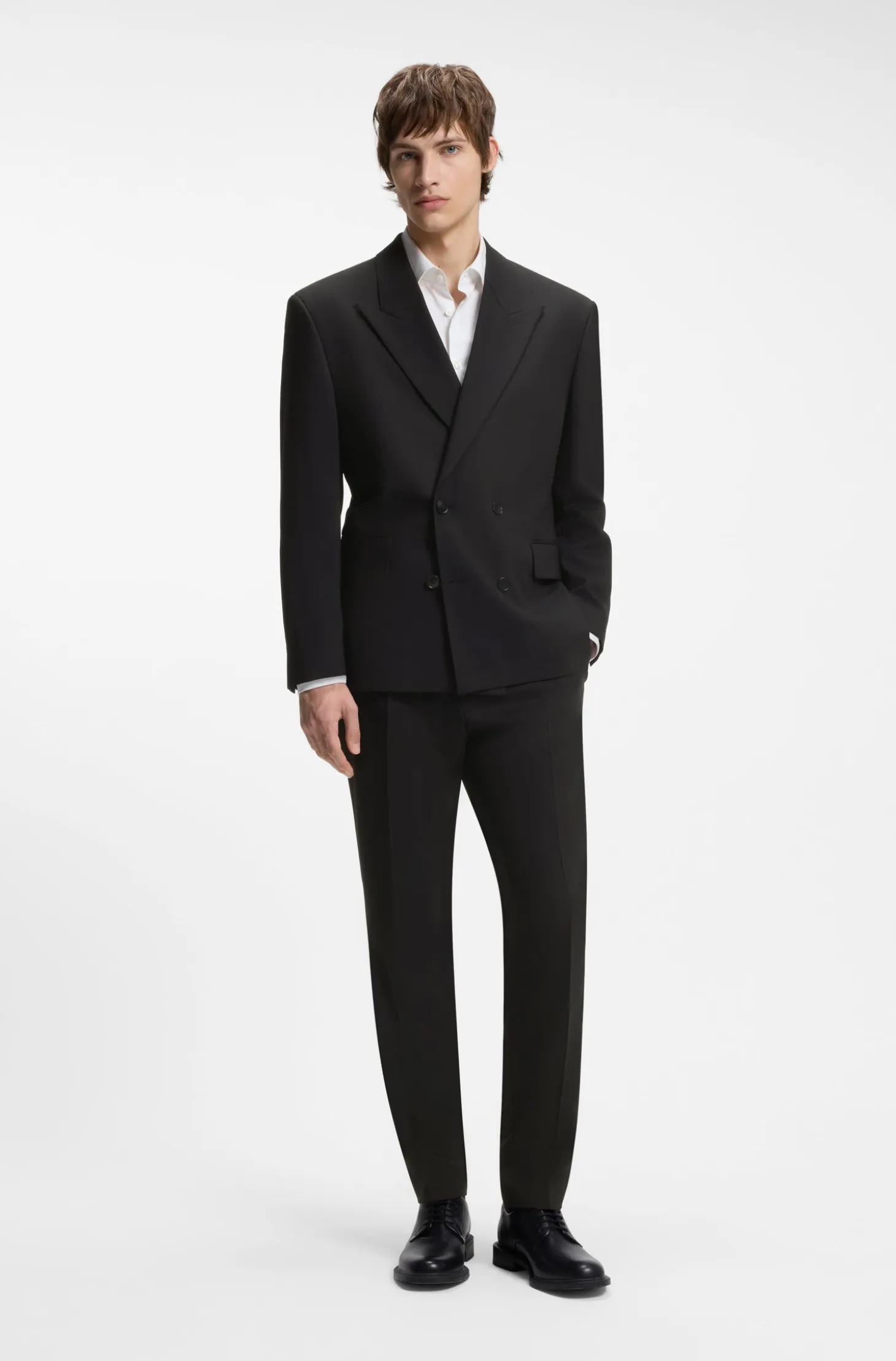 Extra-slim-fit trousers in wool-blend twill
