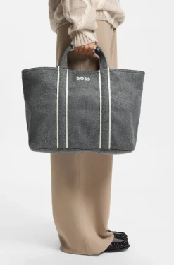 Fabric tote bag with contrast logo