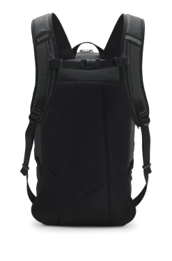 Faux-leather backpack with reflective details