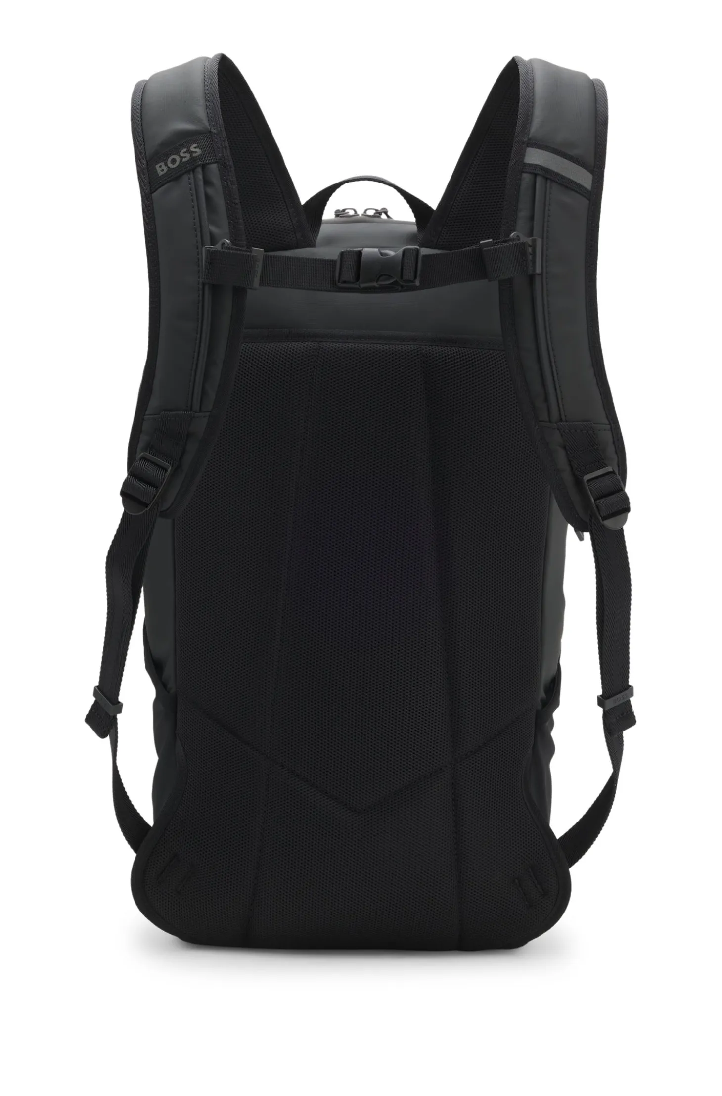 Faux-leather backpack with reflective details