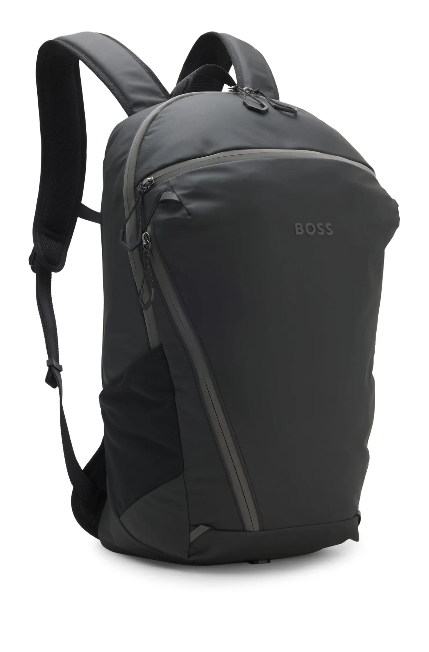 Faux-leather backpack with reflective details