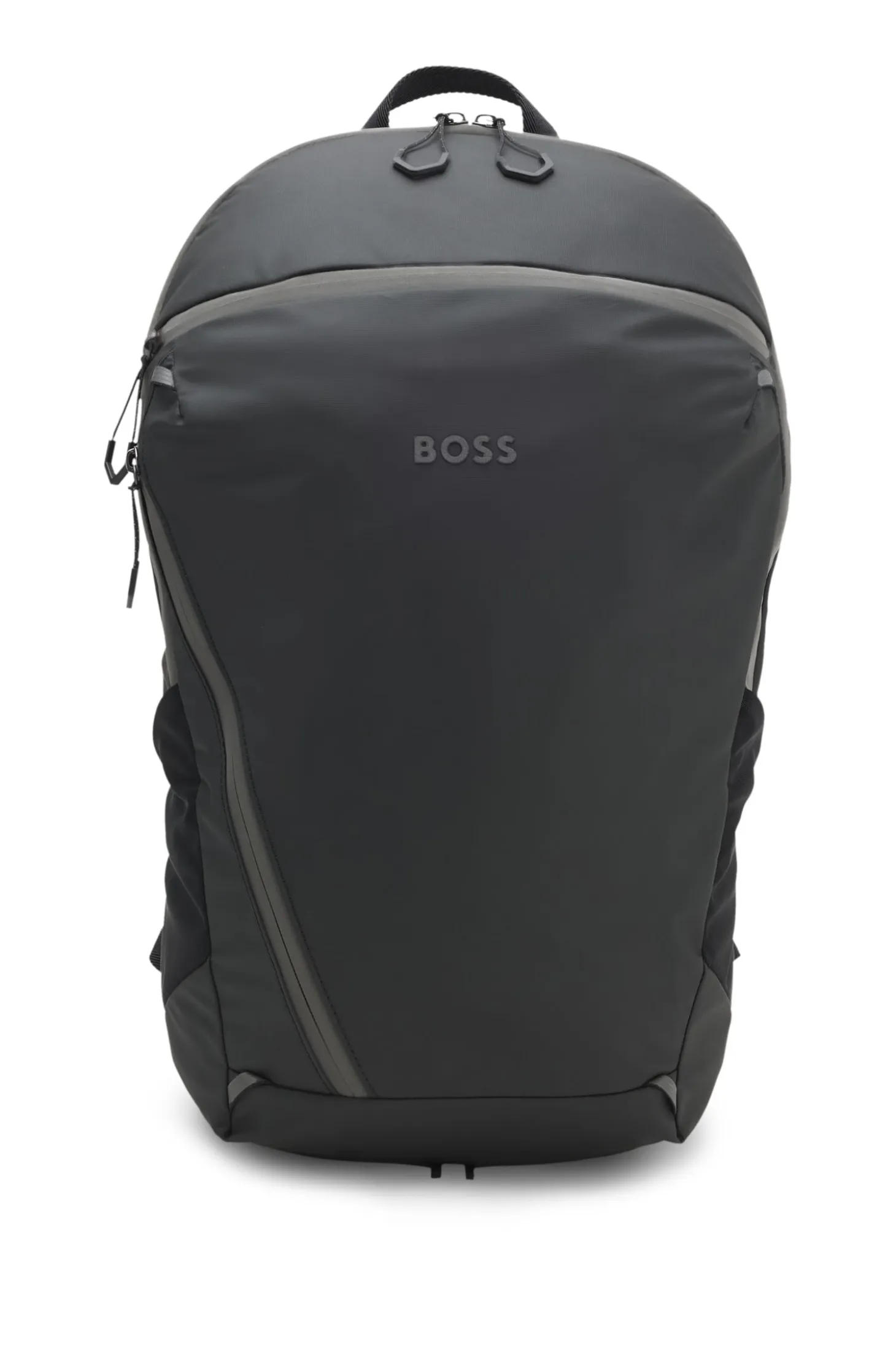 Faux-leather backpack with reflective details