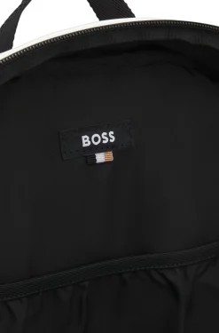 Faux-leather backpack with reflective details