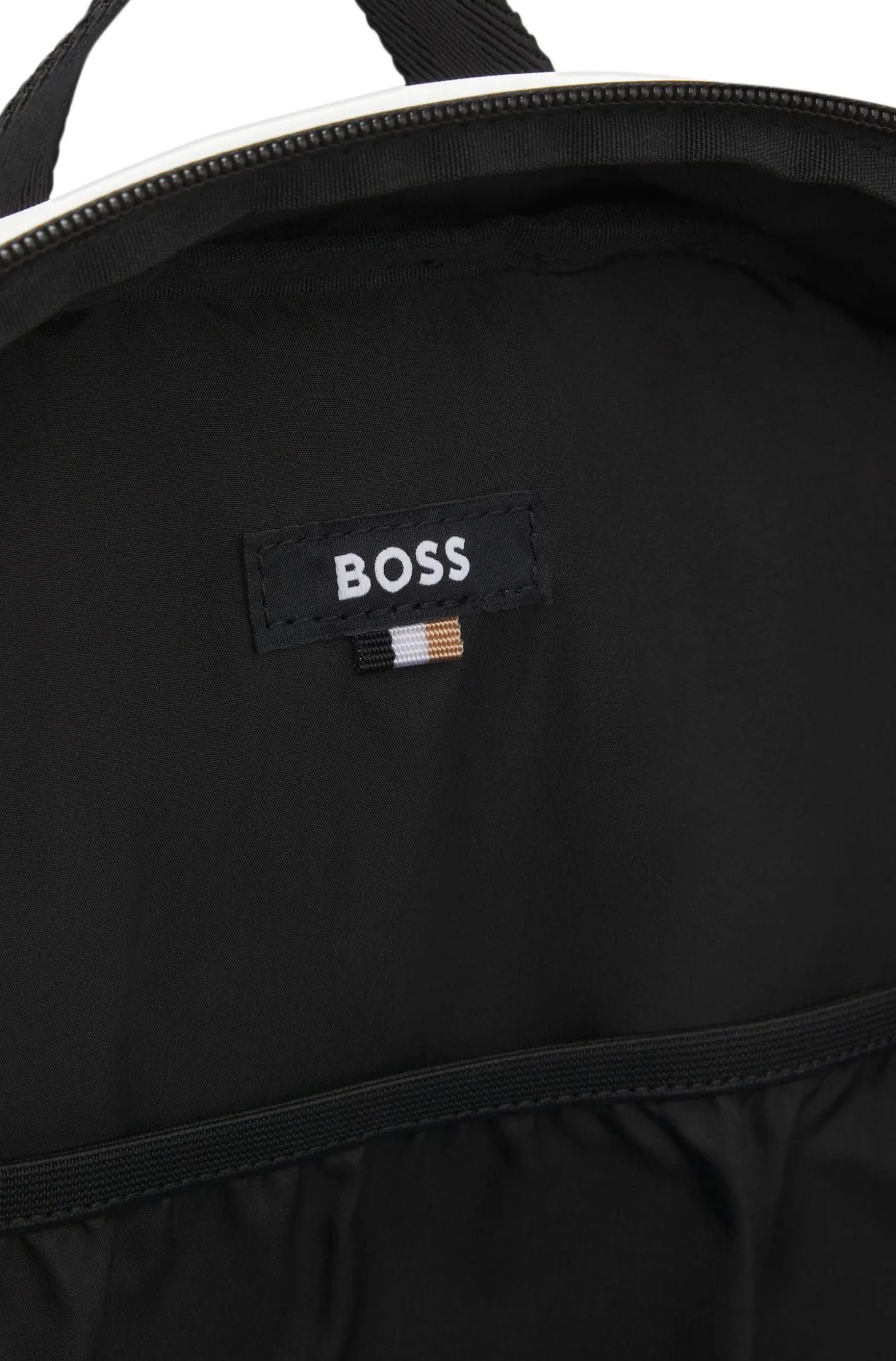 Faux-leather backpack with reflective details