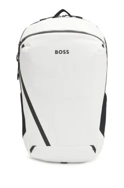 Faux-leather backpack with reflective details