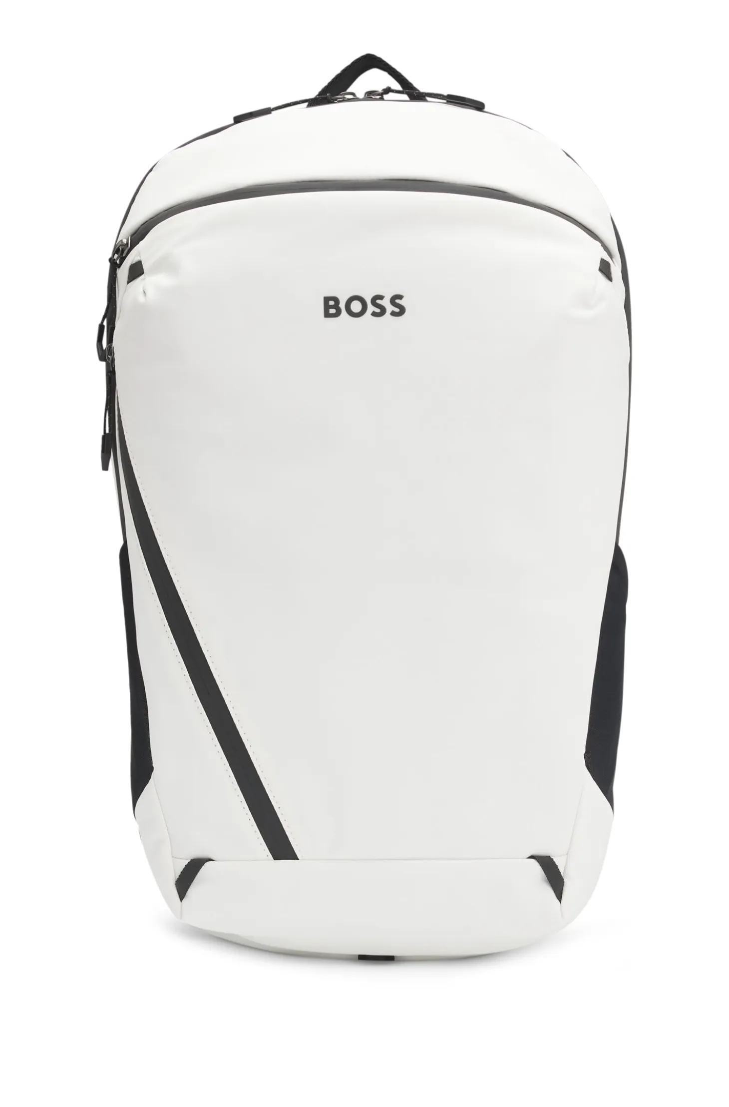 Faux-leather backpack with reflective details