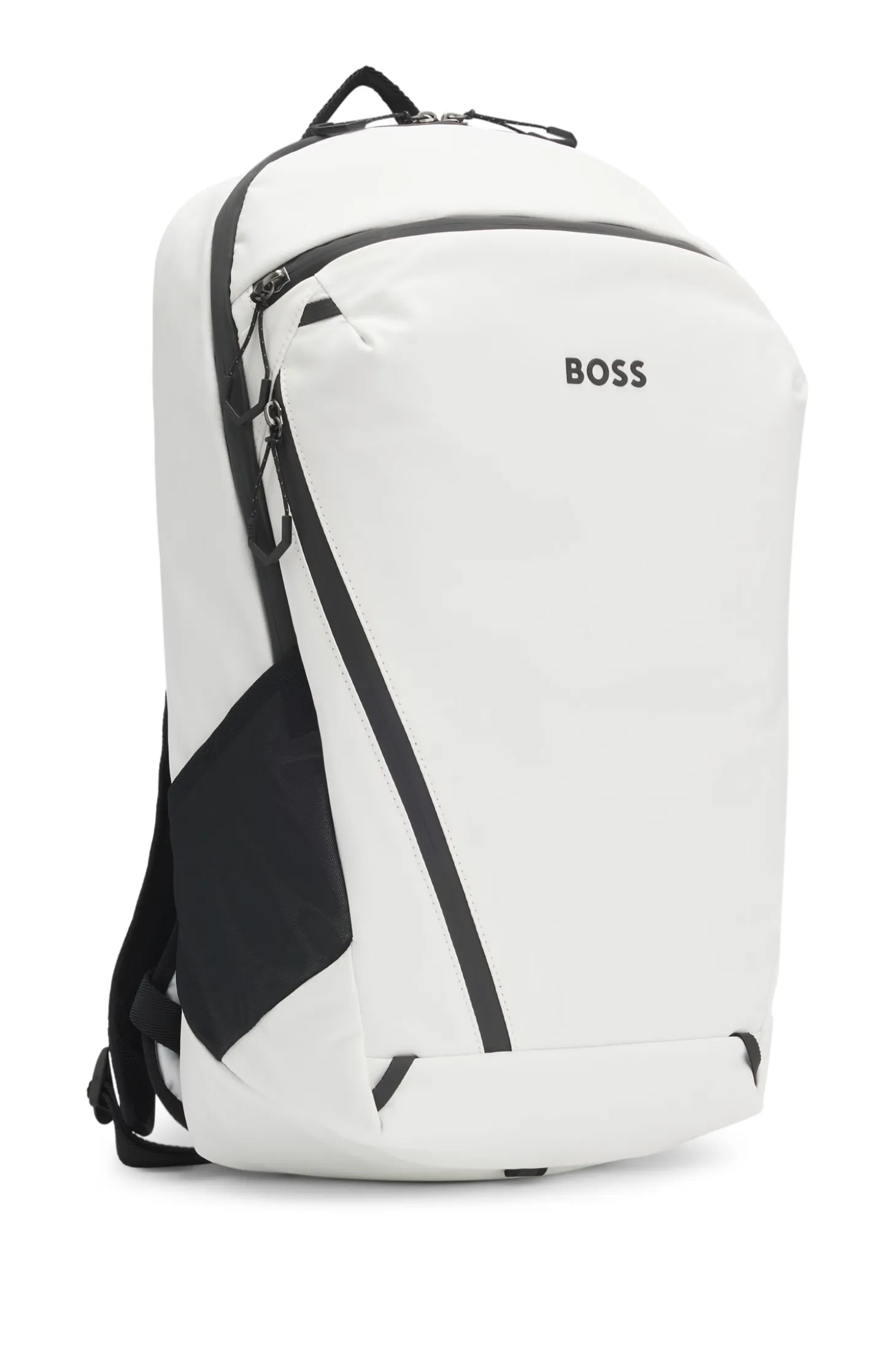 Faux-leather backpack with reflective details