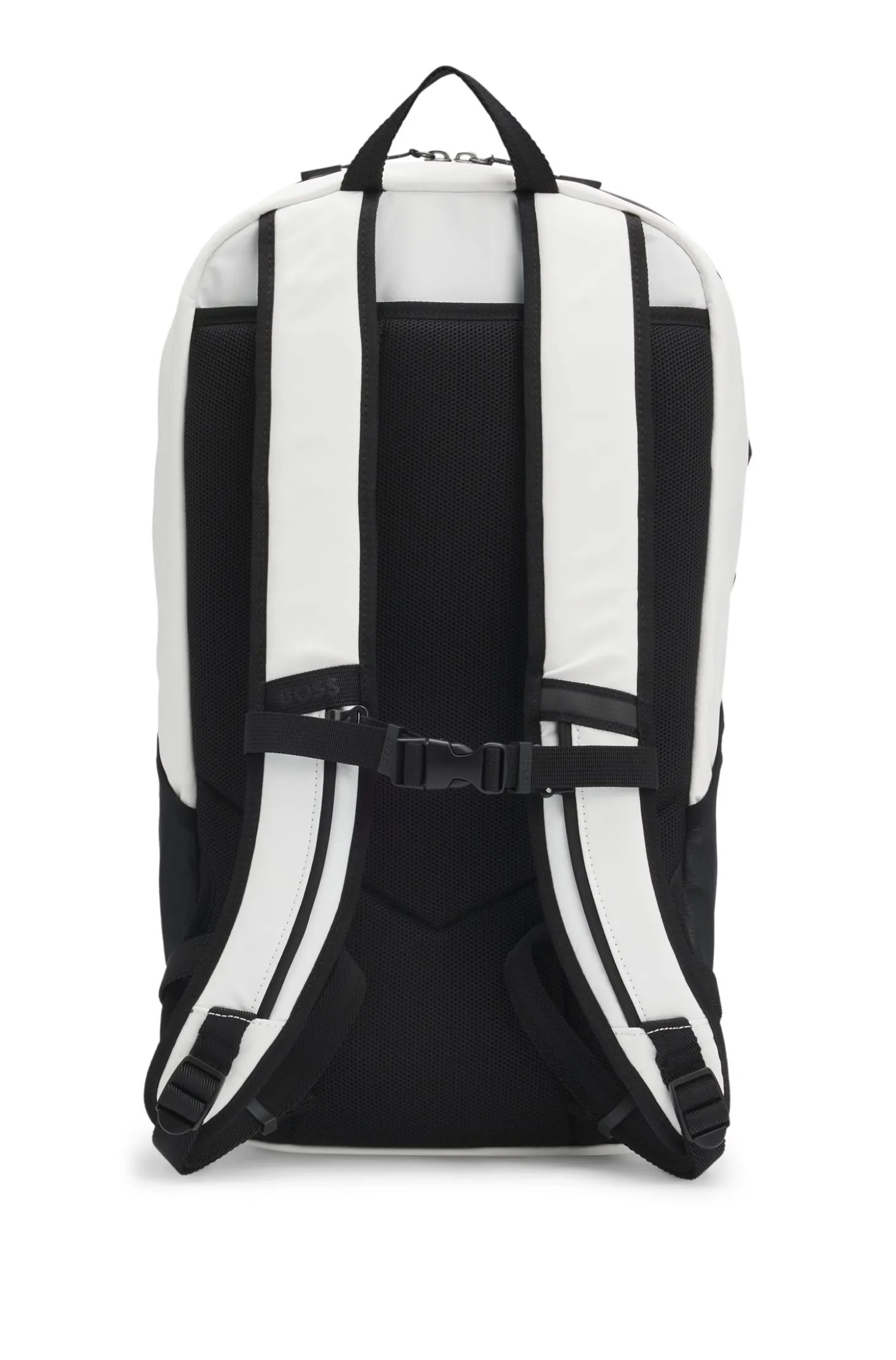 Faux-leather backpack with reflective details