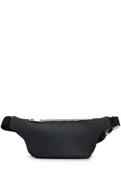 Faux-leather belt bag with embossed logo