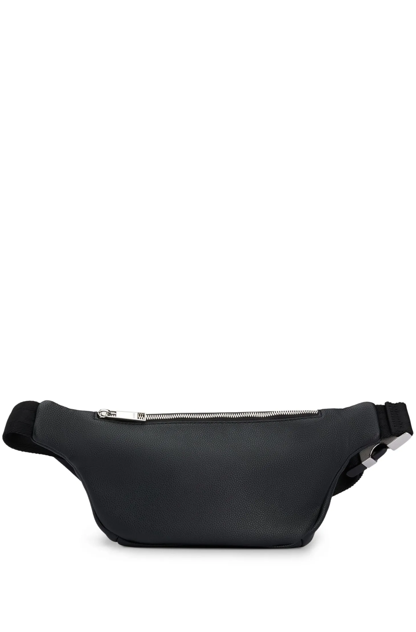 Faux-leather belt bag with embossed logo