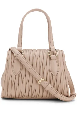 Faux-leather handbag with heart charm