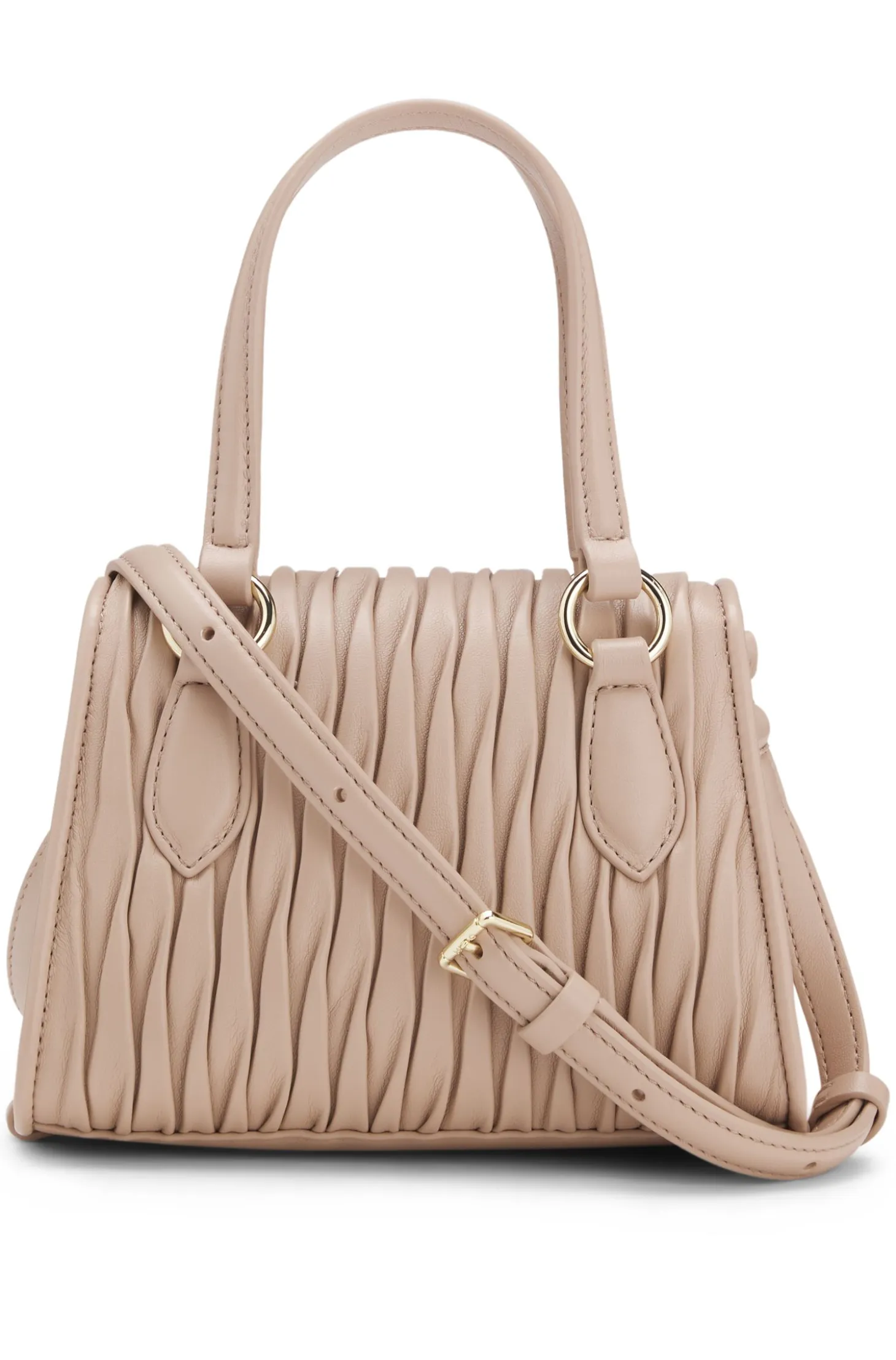 Faux-leather handbag with heart charm