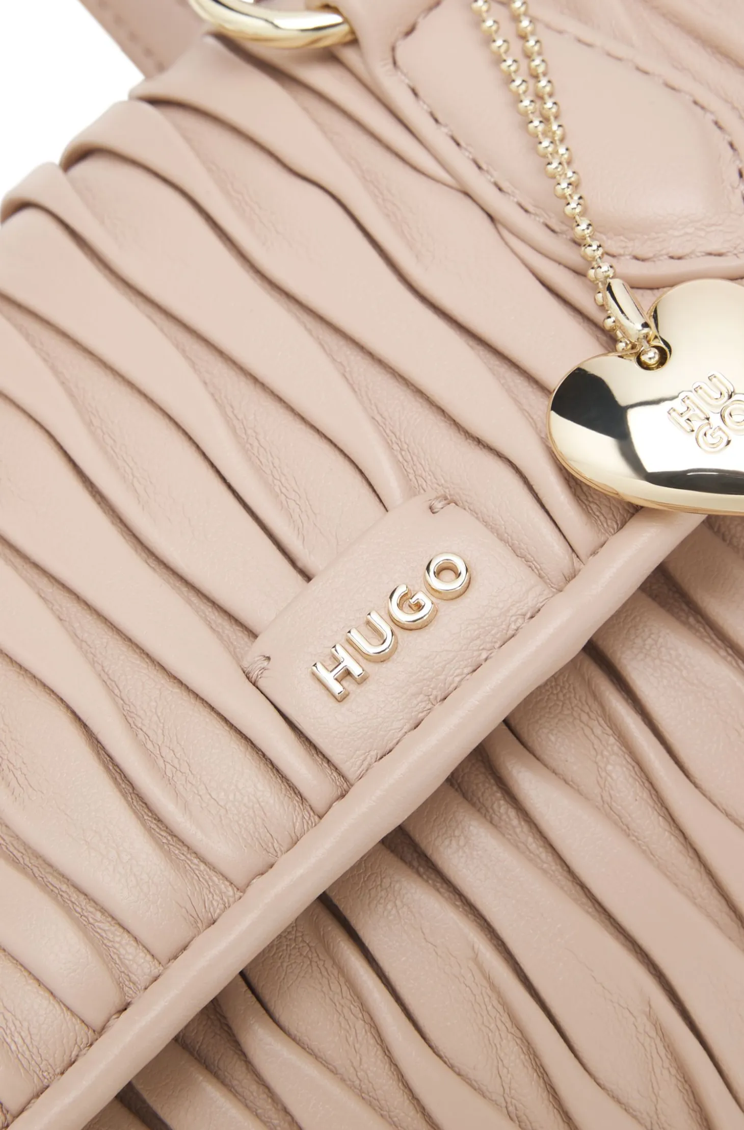 Faux-leather handbag with heart charm