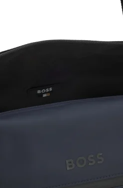 Faux-leather holdall with reflective details