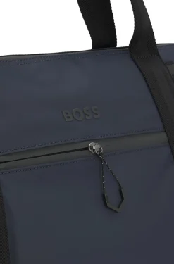 Faux-leather holdall with reflective details