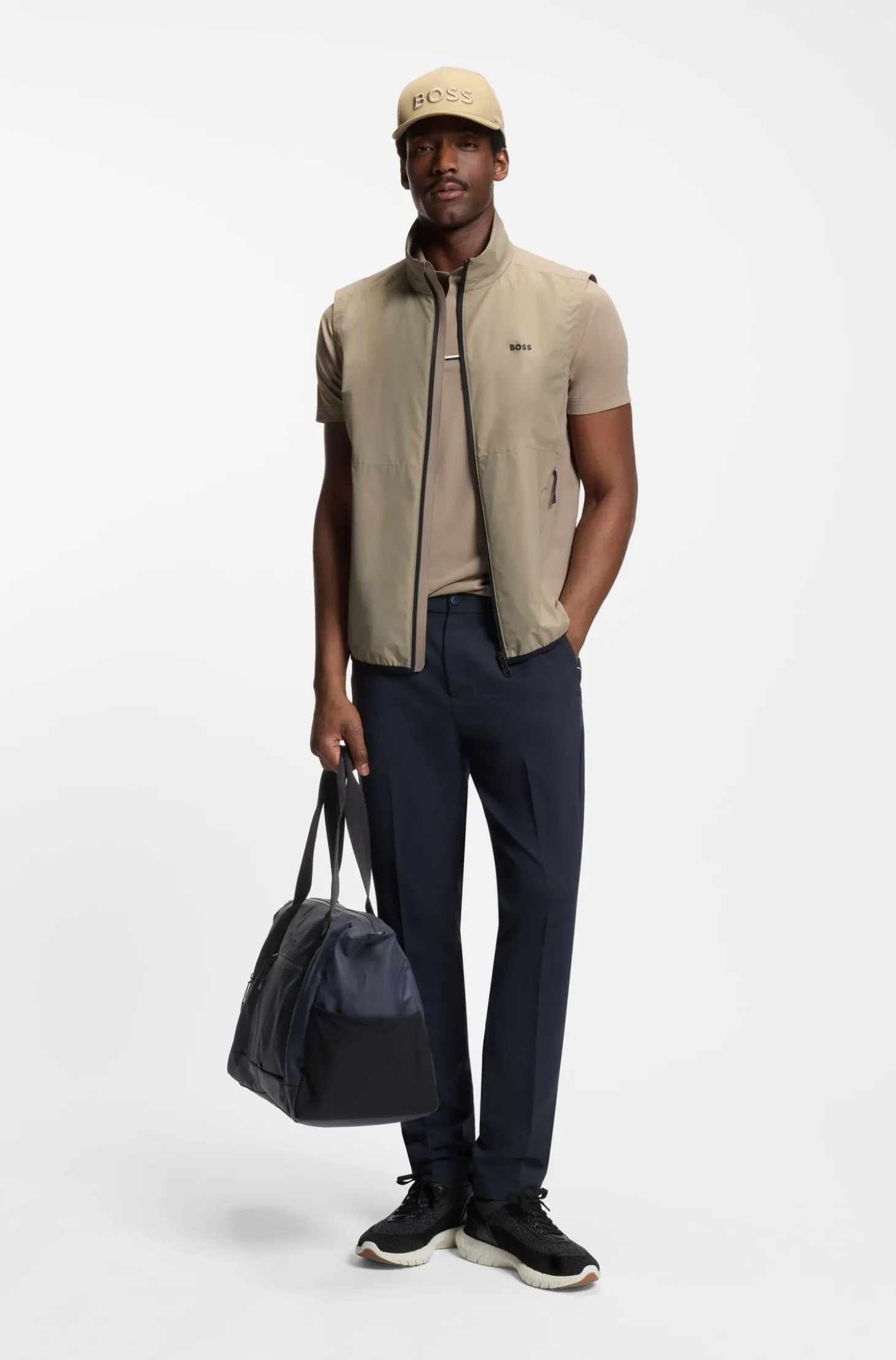Faux-leather holdall with reflective details