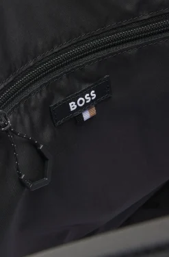 Faux-leather holdall with reflective details