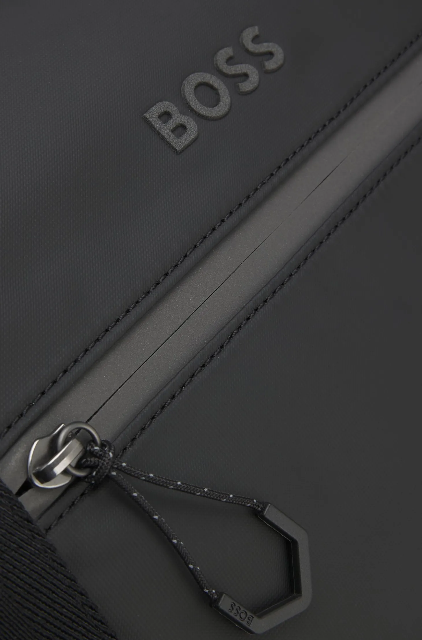 Faux-leather holdall with reflective details