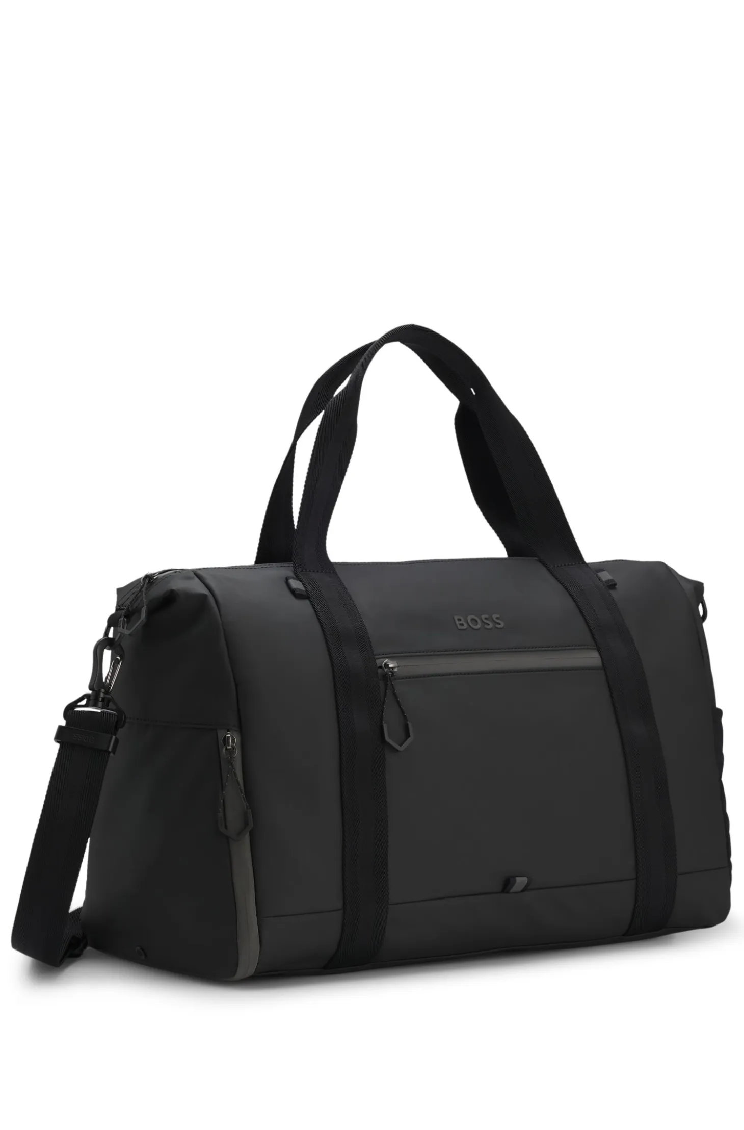 Faux-leather holdall with reflective details
