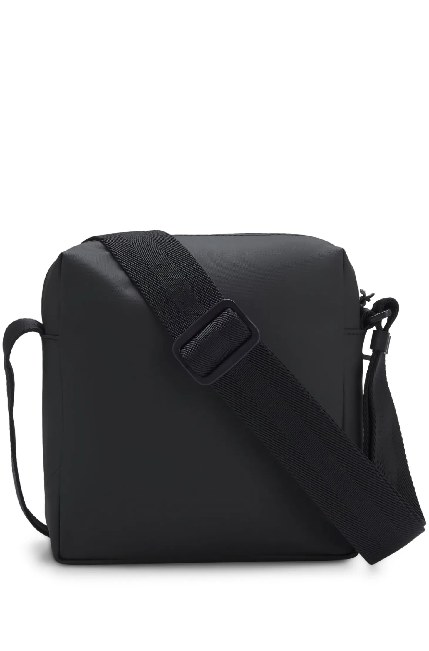 Faux-leather reporter bag with reflective details