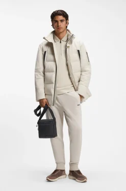 Faux-leather reporter bag with reflective details