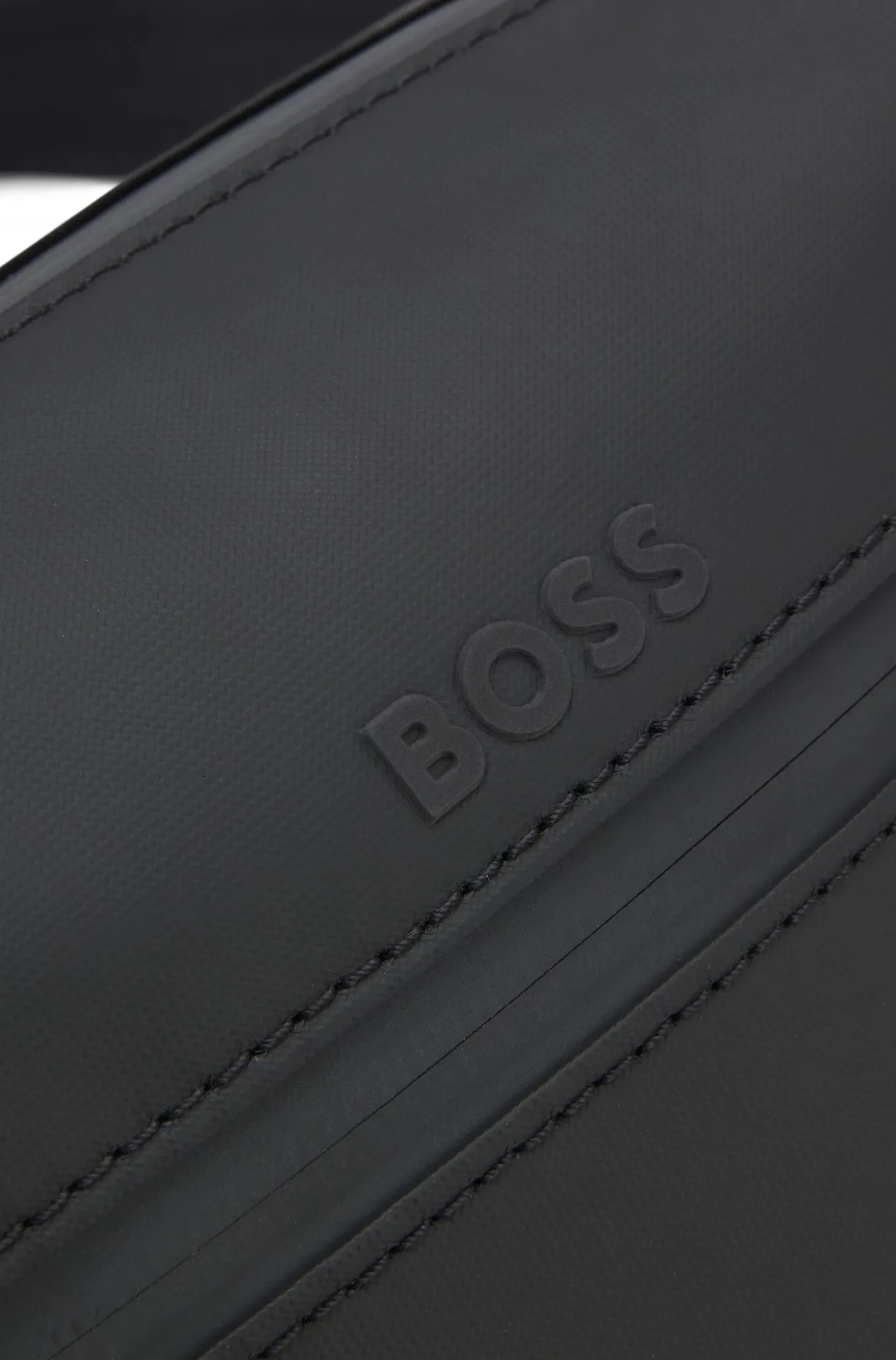Faux-leather reporter bag with reflective details