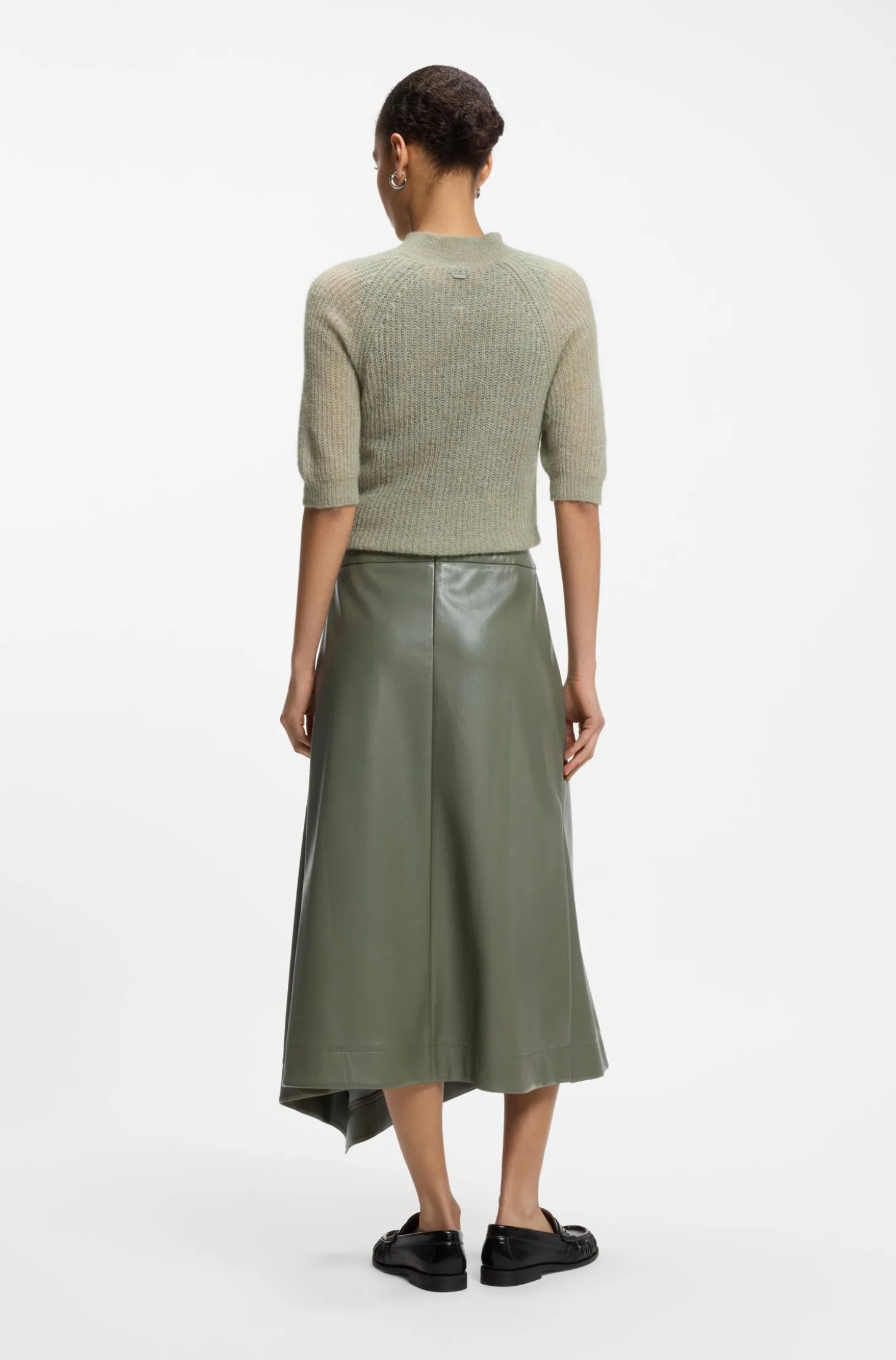 Faux-leather skirt