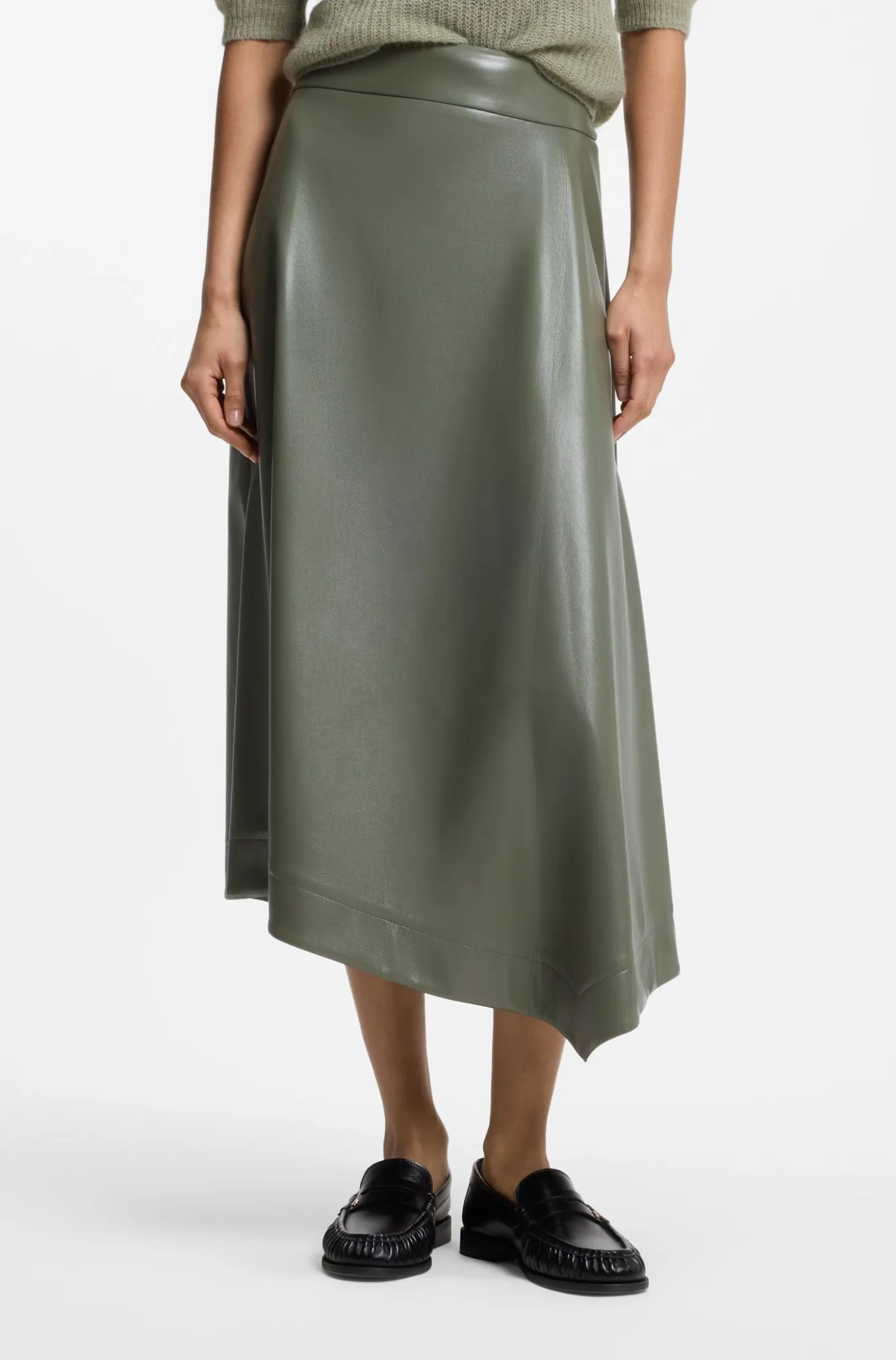 Faux-leather skirt