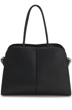 Faux-leather tote bag with embossed logo
