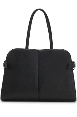 Faux-leather tote bag with embossed logo