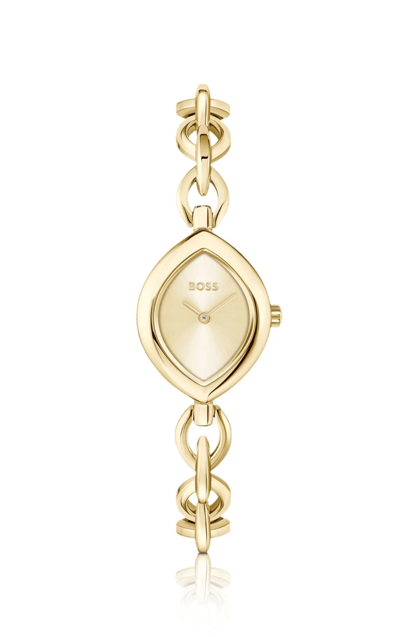 Fiora contoured watch in gold-tone steel