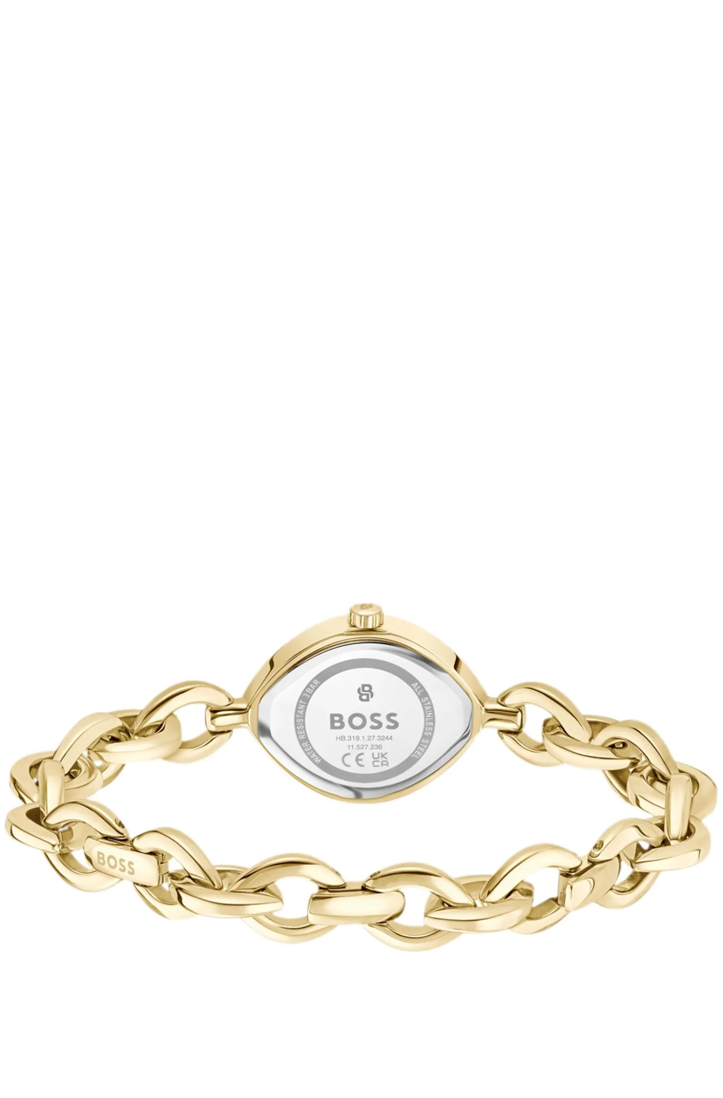 Fiora contoured watch in gold-tone steel