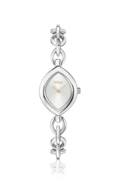 Fiora contoured watch in silver-tone steel