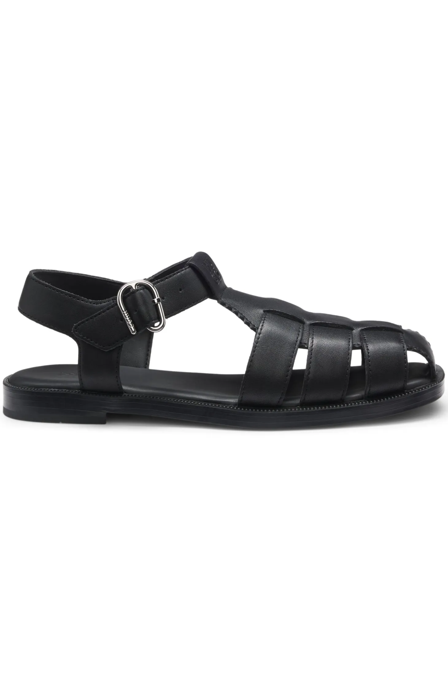 Fisherman-style sandals in leather with stacked logo